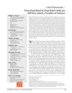 From Dust Bowl to Dust Bowl: Soils are Still Very Much a Frontier of