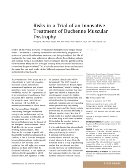 Risks in a Trial of an Innovative Treatment of Duchenne