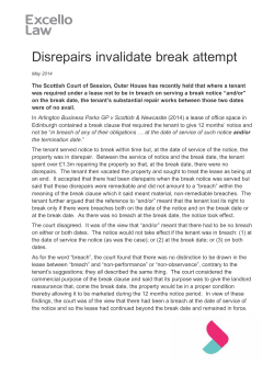 Disrepairs invalidate break attempt