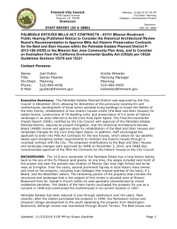 Staff Report 2889 - PALMDALE MILLS ACT