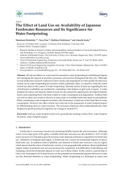 The Effect of Land Use on Availability of Japanese Freshwater