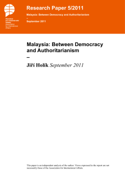 Malaysia: Between Democracy and Authoritarianism