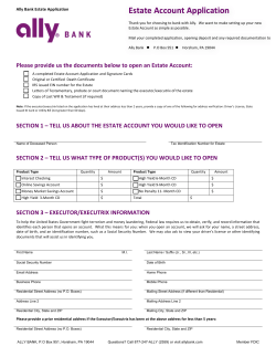 Estate Account Application