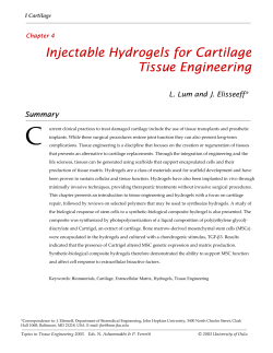 Chapter 4: Injectable Hydrogels for Cartilage Tissue Engineering