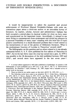 LYCIDAS AND DOUBLE PERSPECTIVES: A