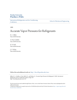 Accurate Vapor Pressures for Refrigerants - Purdue e-Pubs