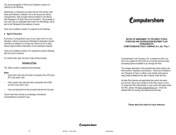 NOTICE OF AMENDMENT TO THE DIRECT STOCK PURCHASE