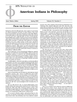 Indigenous Genocide - The American Philosophical Association