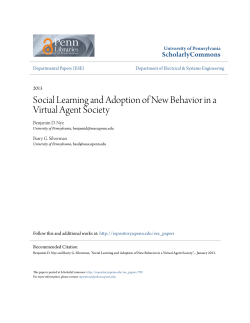 Social Learning and Adoption of New Behavior in a Virtual Agent
