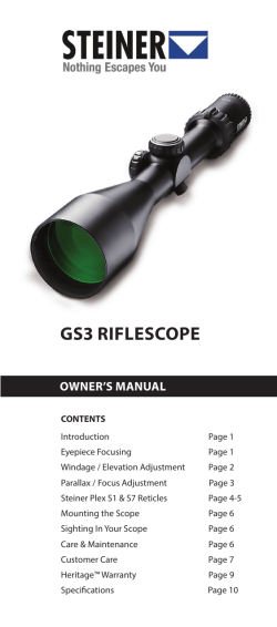 gs3 riflescope - Steiner Optics