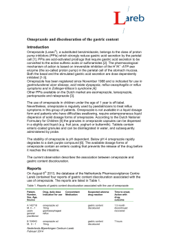 Omeprazole and discolouration of the gastric content