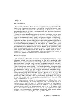 Chapter 11 The Indian Ocean We now turn to the Indian