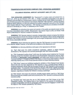 TNC Agreement &ndash; Lyft - ACI-NA