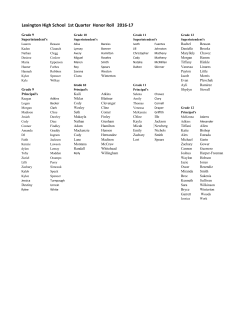 High School Honor Roll - Lexington Public Schools
