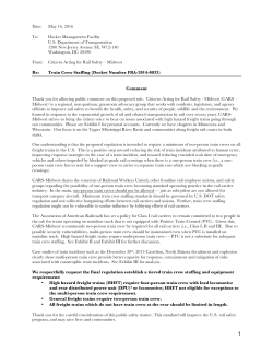Comments - Citizens Acting for Rail Safety