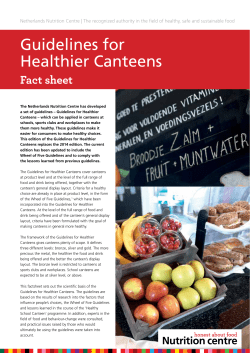 Guidelines for Healthier Canteens