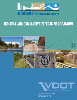 I-64 Peninsula Study Indirect and Cumulative Effects Technical