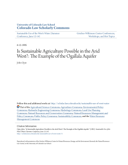 Is Sustainable Agriculture Possible in the Arid West?