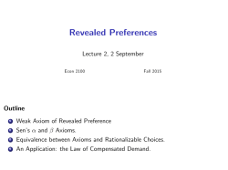 Revealed Preferences