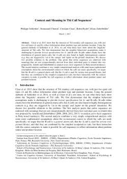 Context and Meaning in Titi Call Sequences*