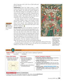 played important roles in the lives of both noble and peasant