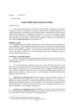 Circular 14 2009 Shorter Working Year Scheme