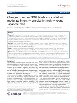 Changes in serum BDNF levels associated with moderate