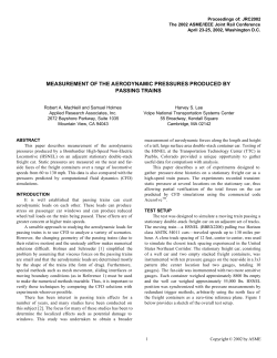 measurement of the aerodynamic pressures produced
