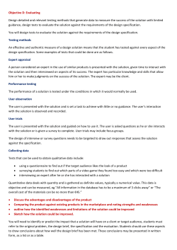Objective D: Evaluating Design detailed and relevant testing