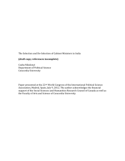 The Selection and De-‐Selection of Cabinet Ministers in India (draft