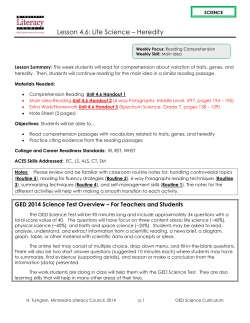 Lesson 4.6: Life Science &ndash; Heredity
