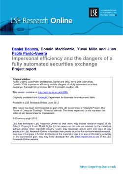 Impersonal efficiency and the dangers of a fully automated securities