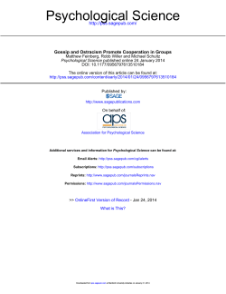 Psychological Science - The Center for Compassion and Altruism