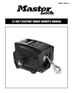 12 Volt ElEctric Winch oWnEr`s Manual