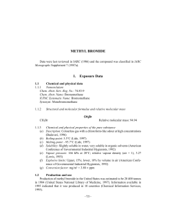 METHYL BROMIDE 1. Exposure Data