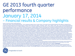 January 17, 2014 GE 2013 fourth quarter performance