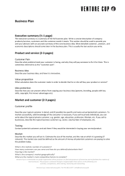 Business Plan - Venture Cup Denmark
