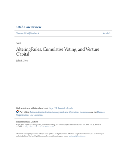 Altering Rules, Cumulative Voting, and Venture Capital