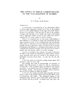 the effect of simple carbohydrates on the vulcanisation of rubber.