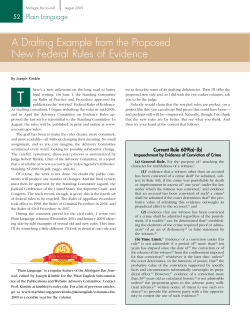 A Drafting Example from the Proposed New Federal Rules of Evidence