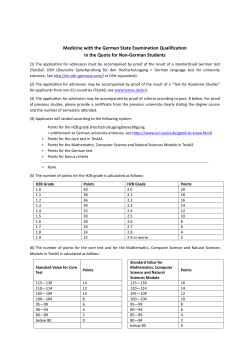 Medicine with the German State Examination Qualification in the