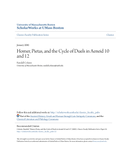 Homer, Pietas, and the Cycle of Duels in Aeneid 10 and 12