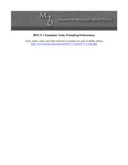 MTO 11.1 Examples: Cook, Prompting Performance (Note: audio