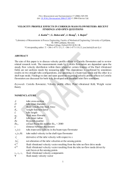 1 VELOCITY PROFILE EFFECTS IN CORIOLIS MASS