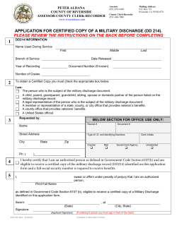 Application for Certified Copy of a Military Discharge DD 214