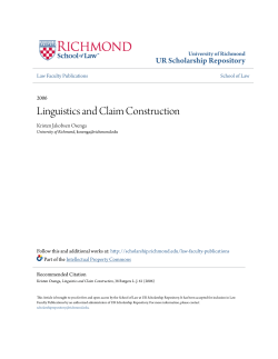 Linguistics and Claim Construction