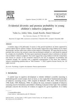 Evidential diversity and premise probability in young