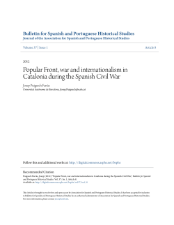 Popular Front, war and internationalism in Catalonia during the