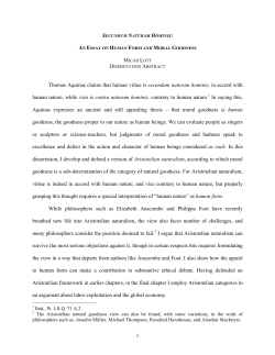 an essay on human form and moral goodness