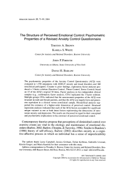 The Structure of Perceived Emotional Control - bu people